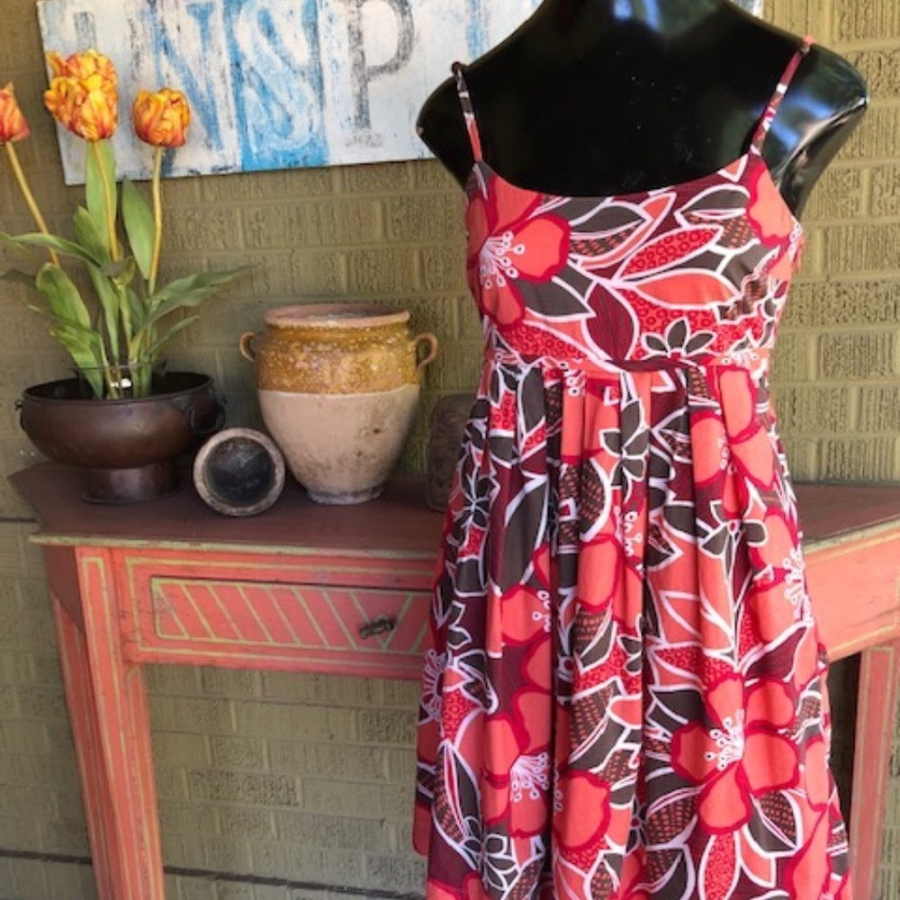 Women's New York & Co Coral Floral Sundress 2